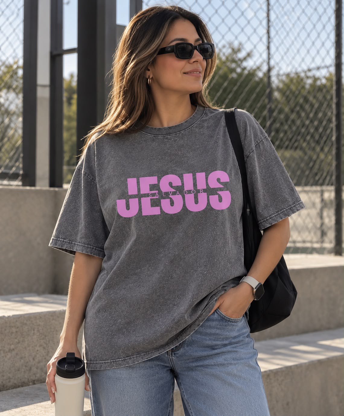 Polera Acid Wash Jesús Salvador